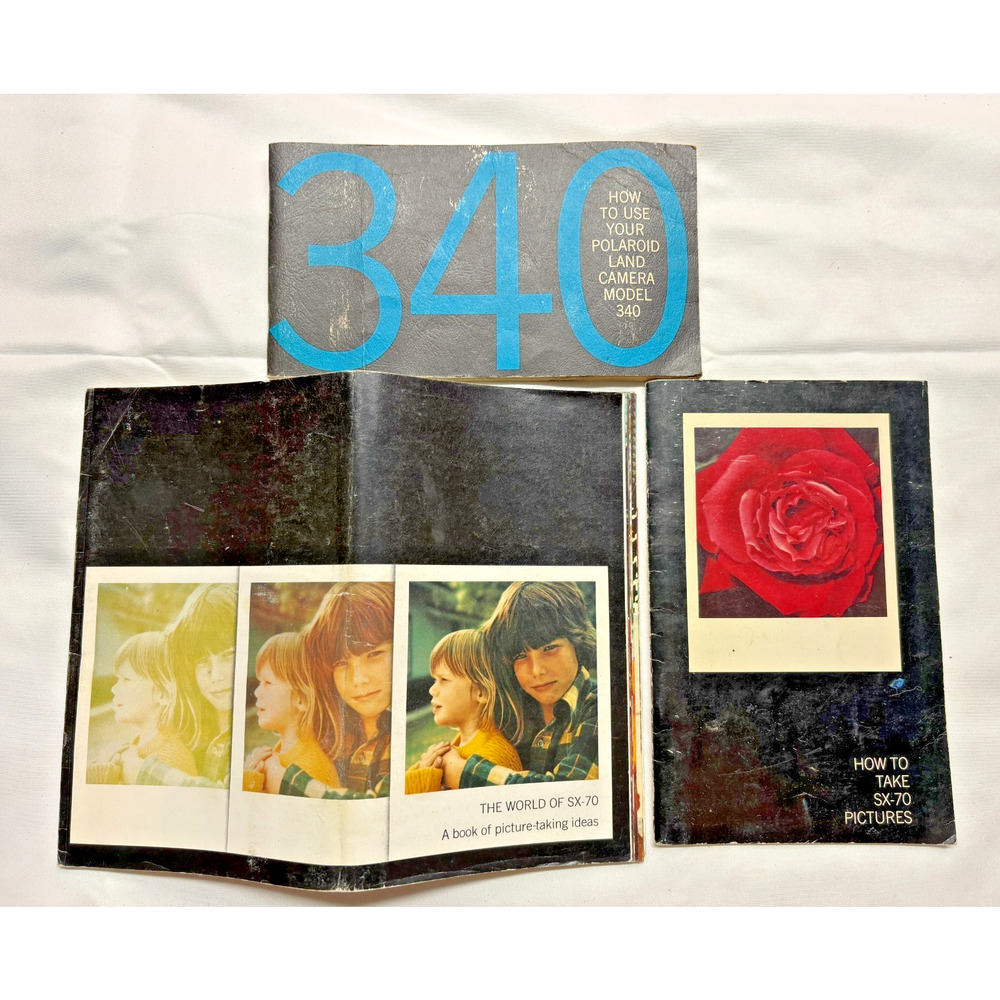 Polaroid SX-70 & Land Camera 340 Booklet Lot Vintage Instruction Manuals Set